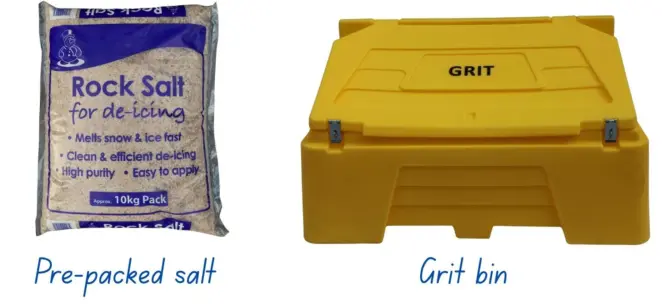 Pre packed salt and grit bin