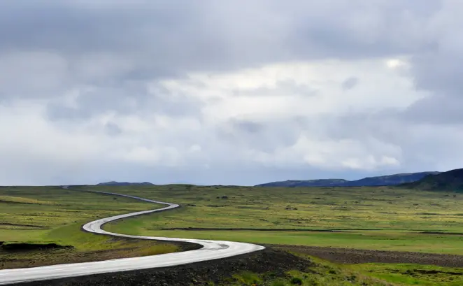 Road exposed to wind