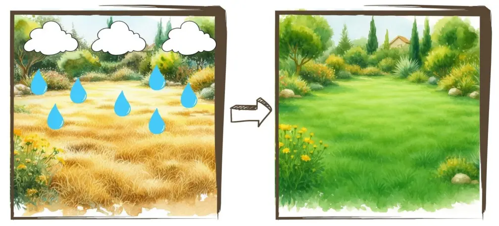 Grass after rain
