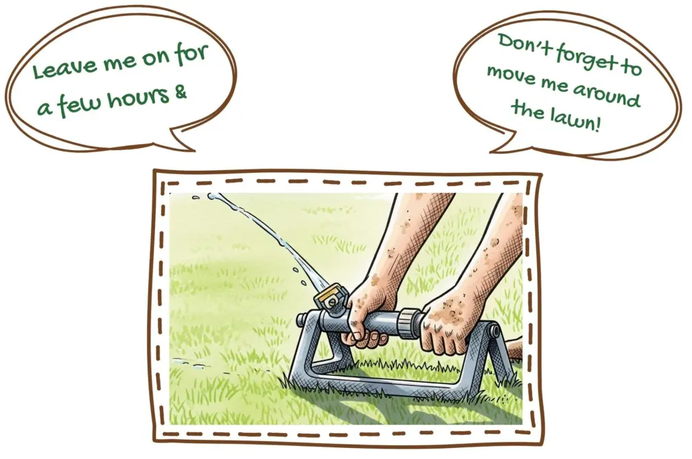 Sprinkler on lawn