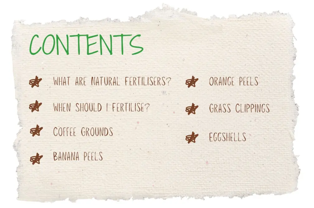 Natural garden fertilisers contents