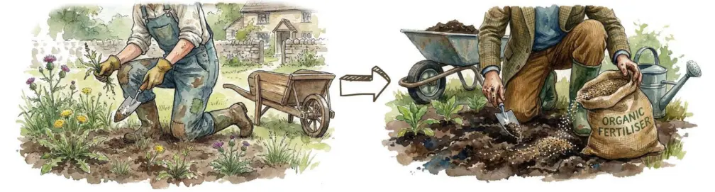 Preparing the ground before planting