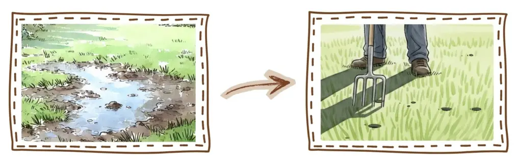 Aerating lawn after winter