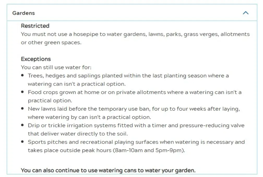 Anglian water hosepipe ban restrictions
