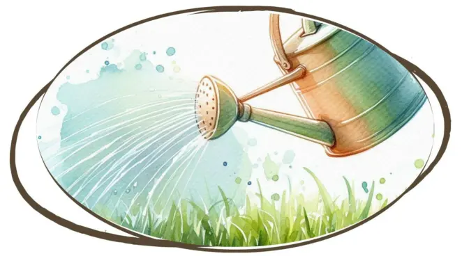 Watering the lawn