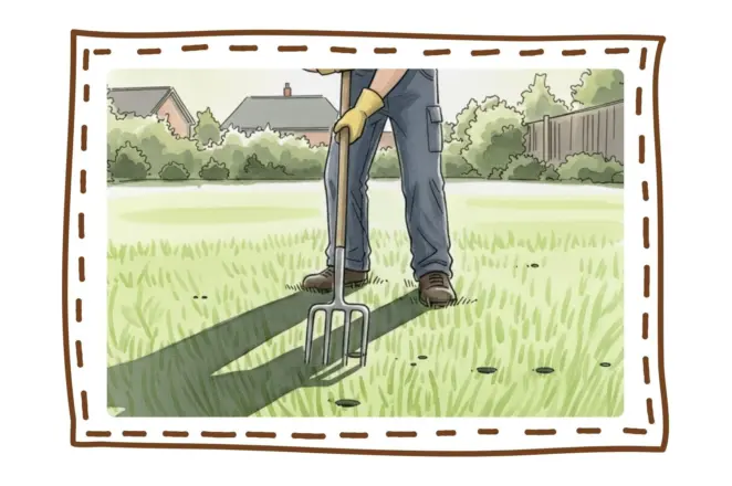 Aerating community lawn