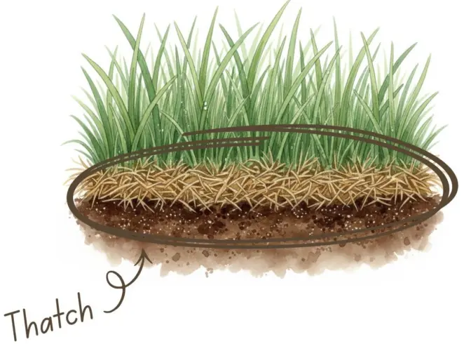 Thatch in a lawn
