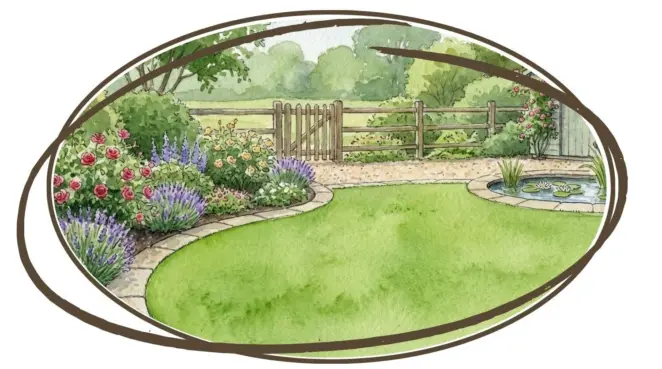 Lawn edging in the garden