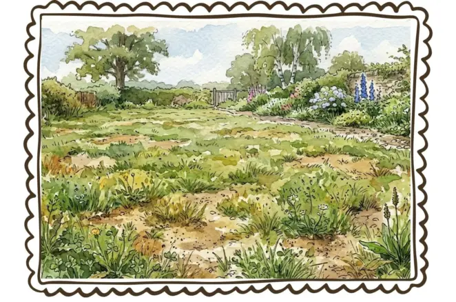 Patchy and uneven lawn