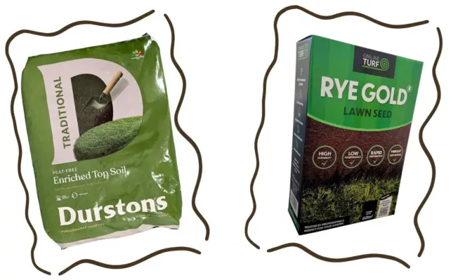 Enriched topsoil and lawn seed