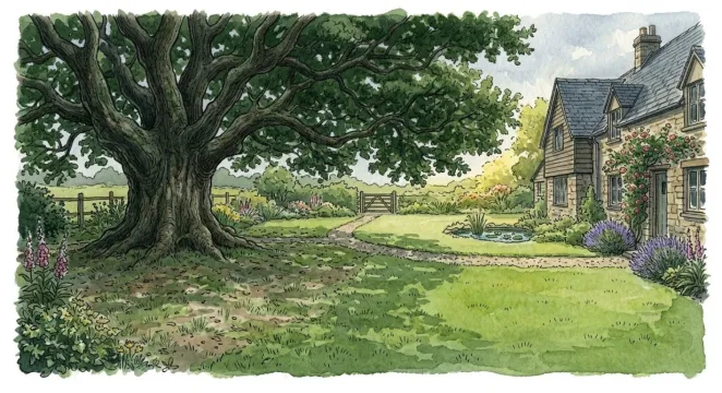 Shaded lawn