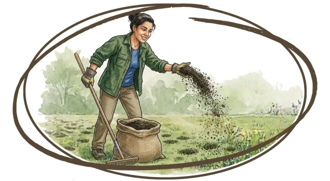 Top dressing a lawn